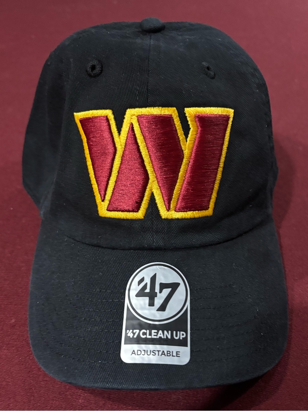 47 Black Baseball Cap with Maroon and Gold 'W' Logo